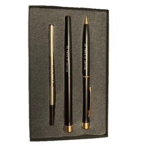 Vintage Garland Bubble Top Pen Set Rhode Island Top Gift Set 35 Years Of Service
